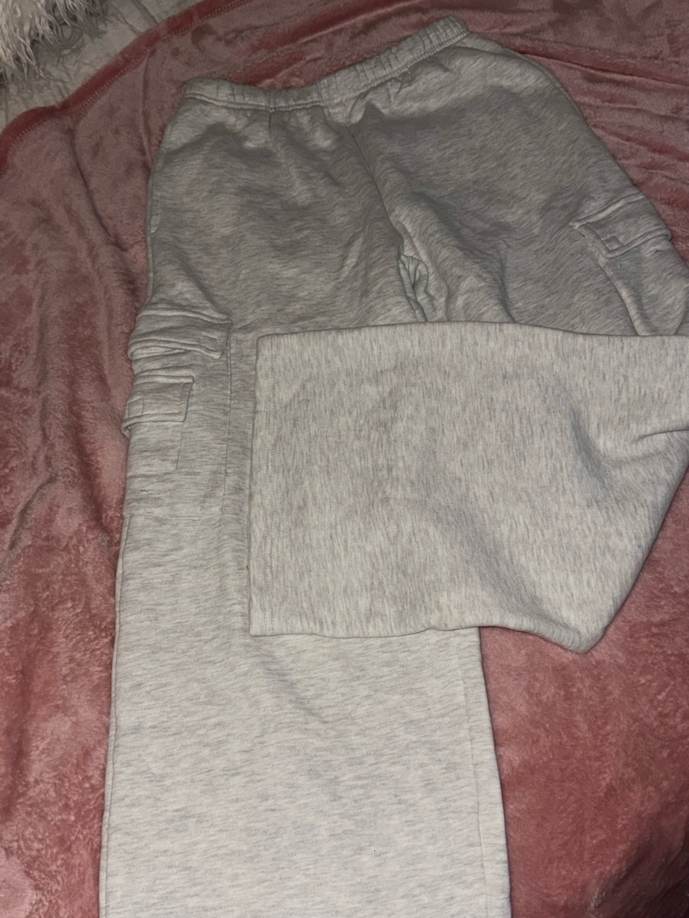 Edikted Light Gray wide leg Cargo Joggers